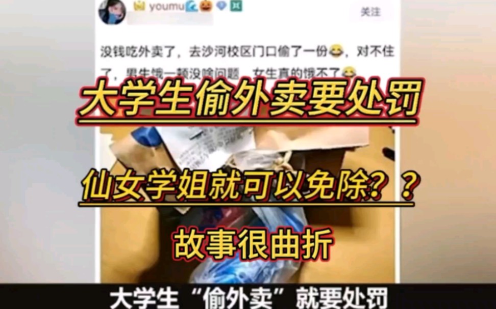 大学生偷外面要处罚,仙女学姐就可以免除?故事很曲折哔哩哔哩bilibili