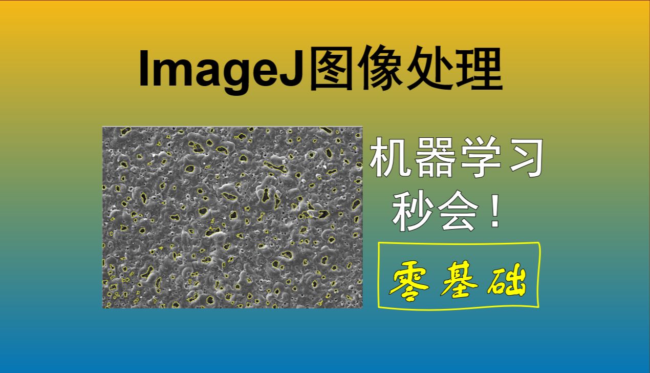 『零基础』ImageJ + 机器学习图像处理，专治各种不服，小白一秒会