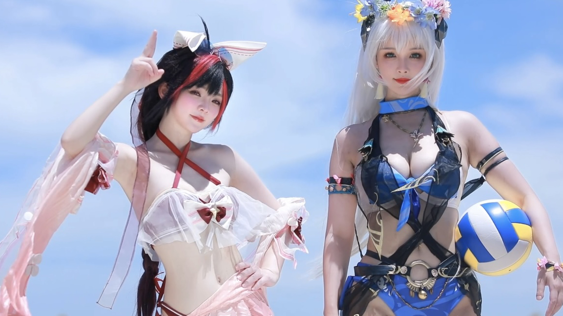 开屏雷击｜幻塔 诺菈泳装cos 含雷量你懂的