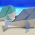 折纸半田丈直设计的鲸教程，卡哇伊！(´艸｀)