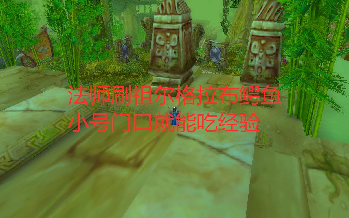 魔兽世界怀旧服双法带祖尔格拉布9波鳄鱼小号门口就能吃经验