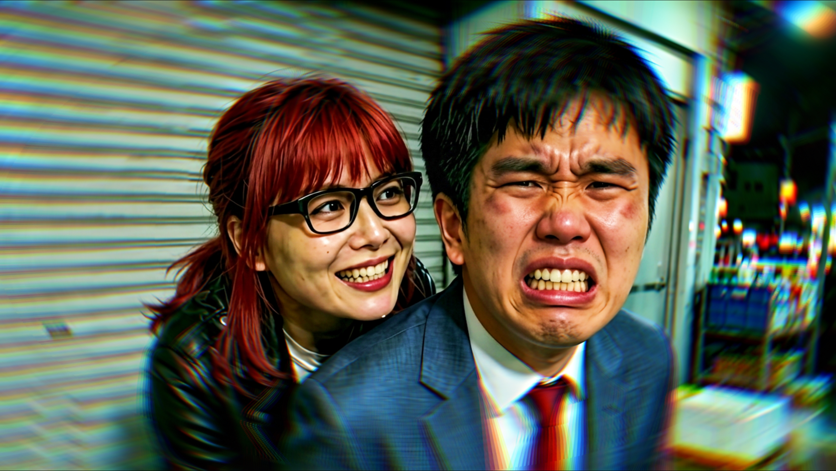 躲在超商后门登dua郎的二人