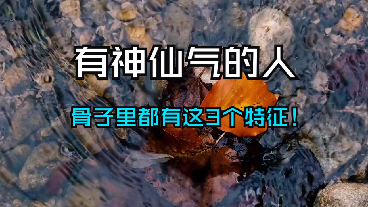 有神仙气的人，骨子里都有这3个特征！