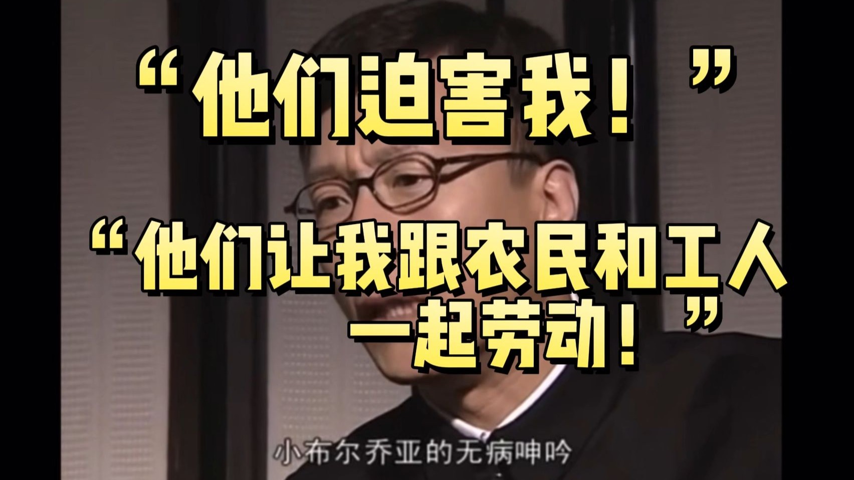 “他们迫害我！他们让我跟农民和工人一起劳动！”