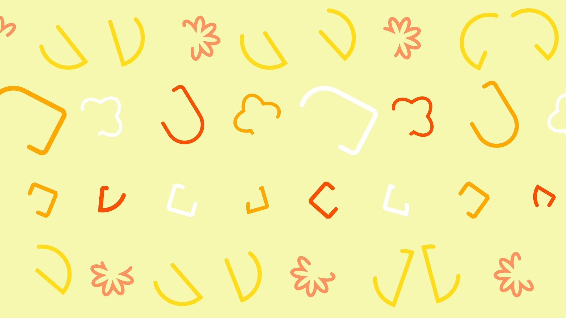 【舞台背景】47- 鹅黄色涂鸦线条元素左右滚动动态循环视频背景❤️ 可爱卡通舞蹈晚会年会循环动画
