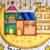 【儿童画】月亮上的小房子