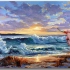 【丙烯画】【绘画教程】【中字】海岸-Acrylic Painting Seashore Sunset