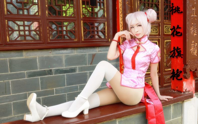 【青果喵】——桃花旗袍——小乔同人旗袍cos(小乔~要努力变强!)