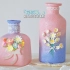 治愈视频|粘土和丙烯diy改造玻璃瓶，「花与海」