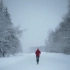 空镜头视频素材 森林公路大雪奔跑寂静素材分享