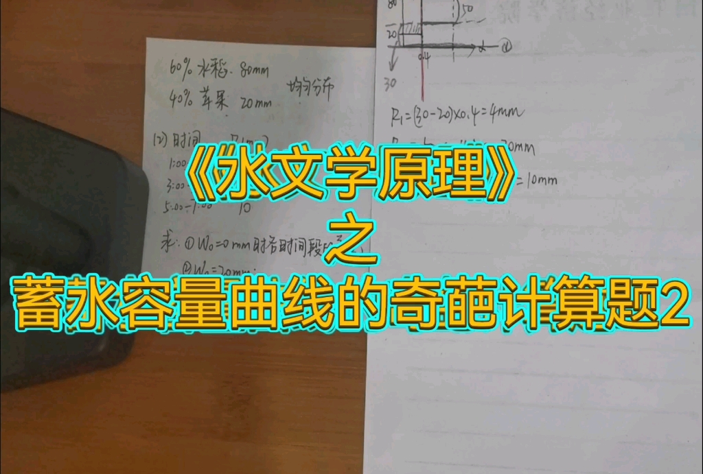 水文学原理之蓄水容量曲线的奇葩计算题2