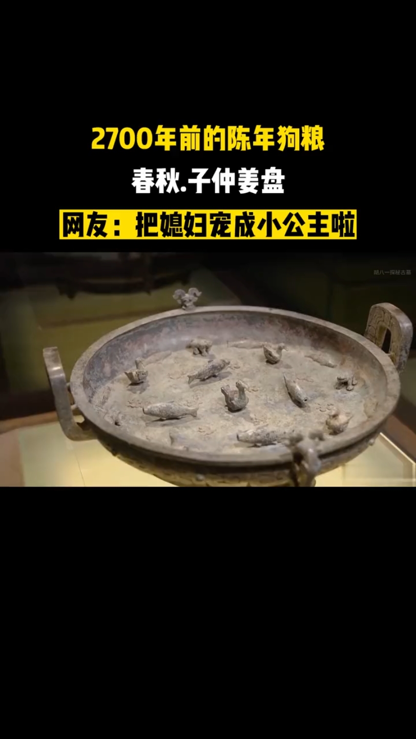 2700年前的陈年狗粮：为妻子做了一个洗脸盘，里面各种水生动物 #文物 #青铜器 #国家文物 #古墓 #历史