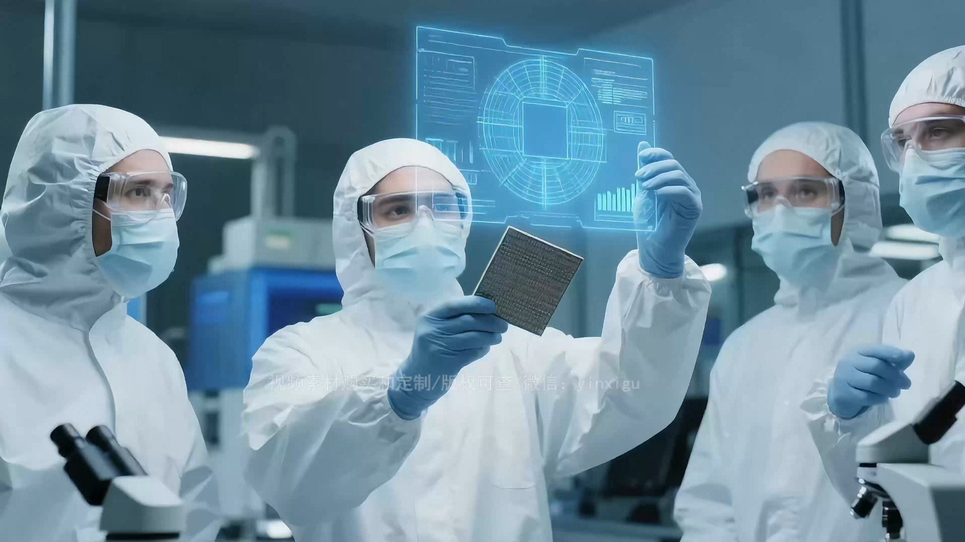 科研人员实验室研讨芯片#视频素材#原创