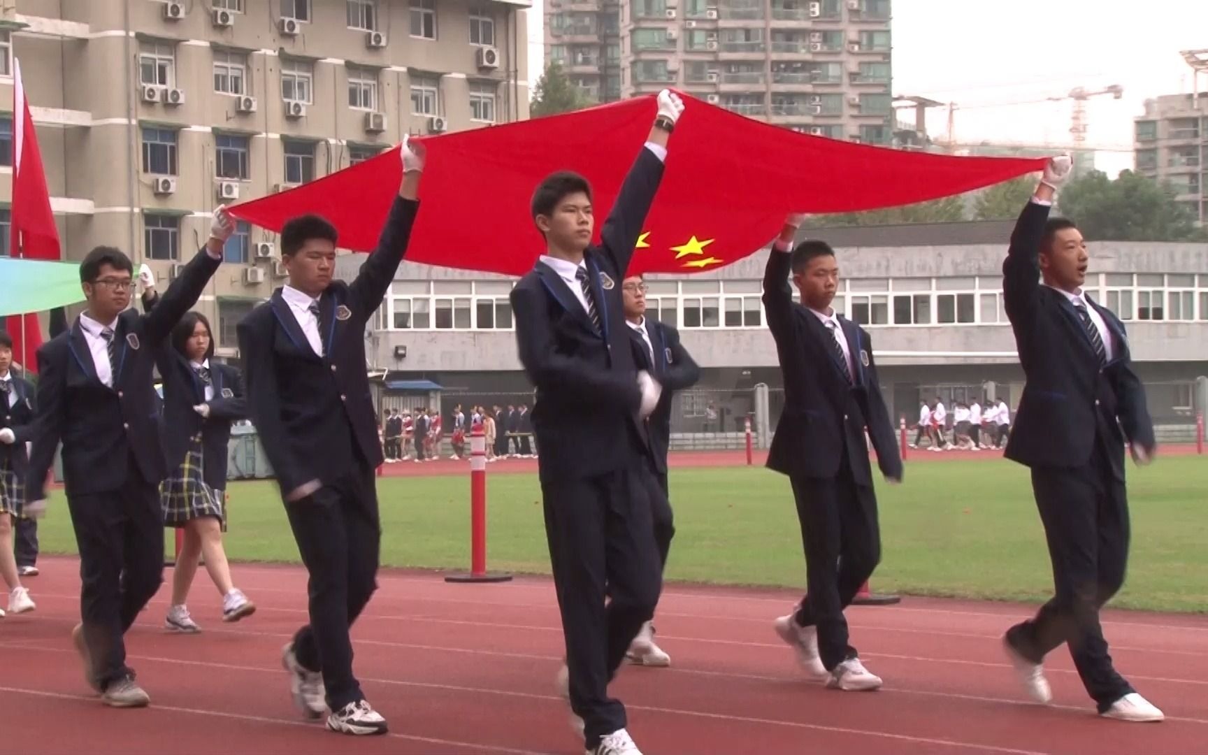 杭州育新高级中学第22届田径运动会开幕式国旗队入场