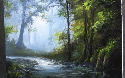 凯文教你用刮刀画油画 - 山水#哔哩哔哩动画. 来