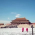 高清实拍近代北京带雪景的延时