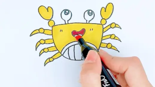 螃蟹这样画超简单