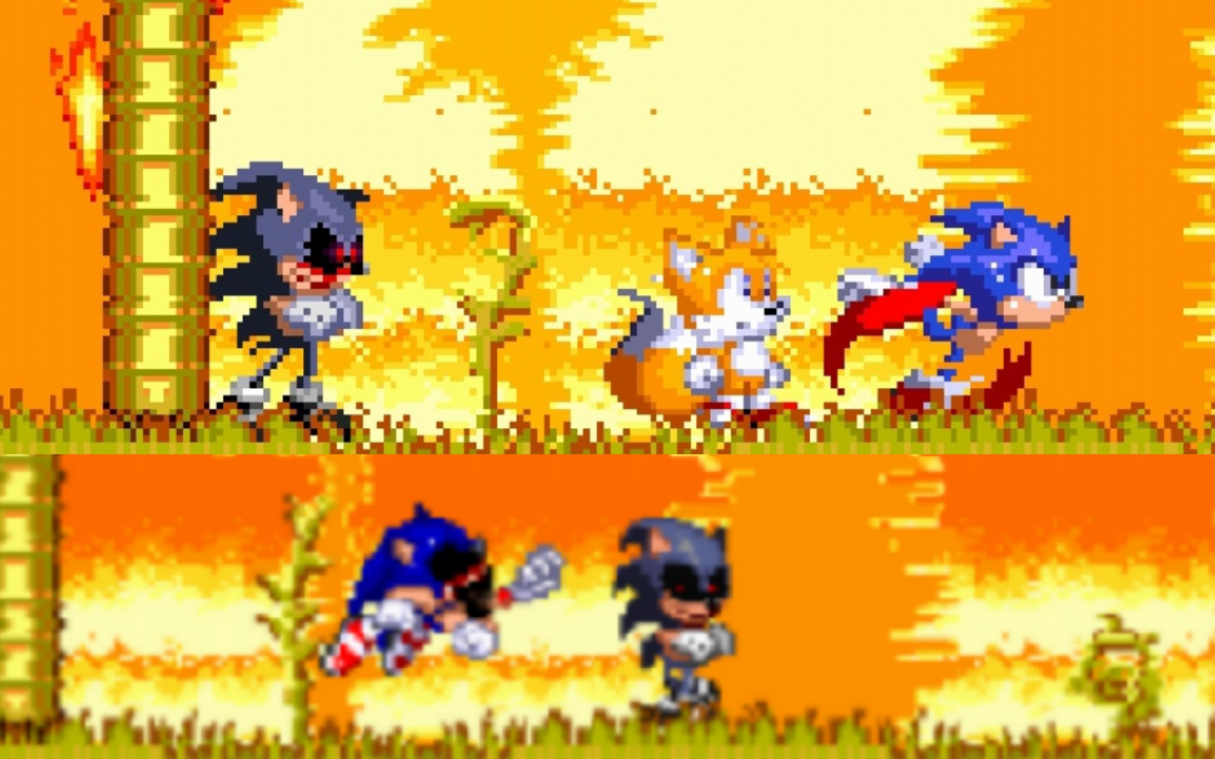 Lord X在Sonic 3 AIR追杀索塔二人结果被EXE反客为主