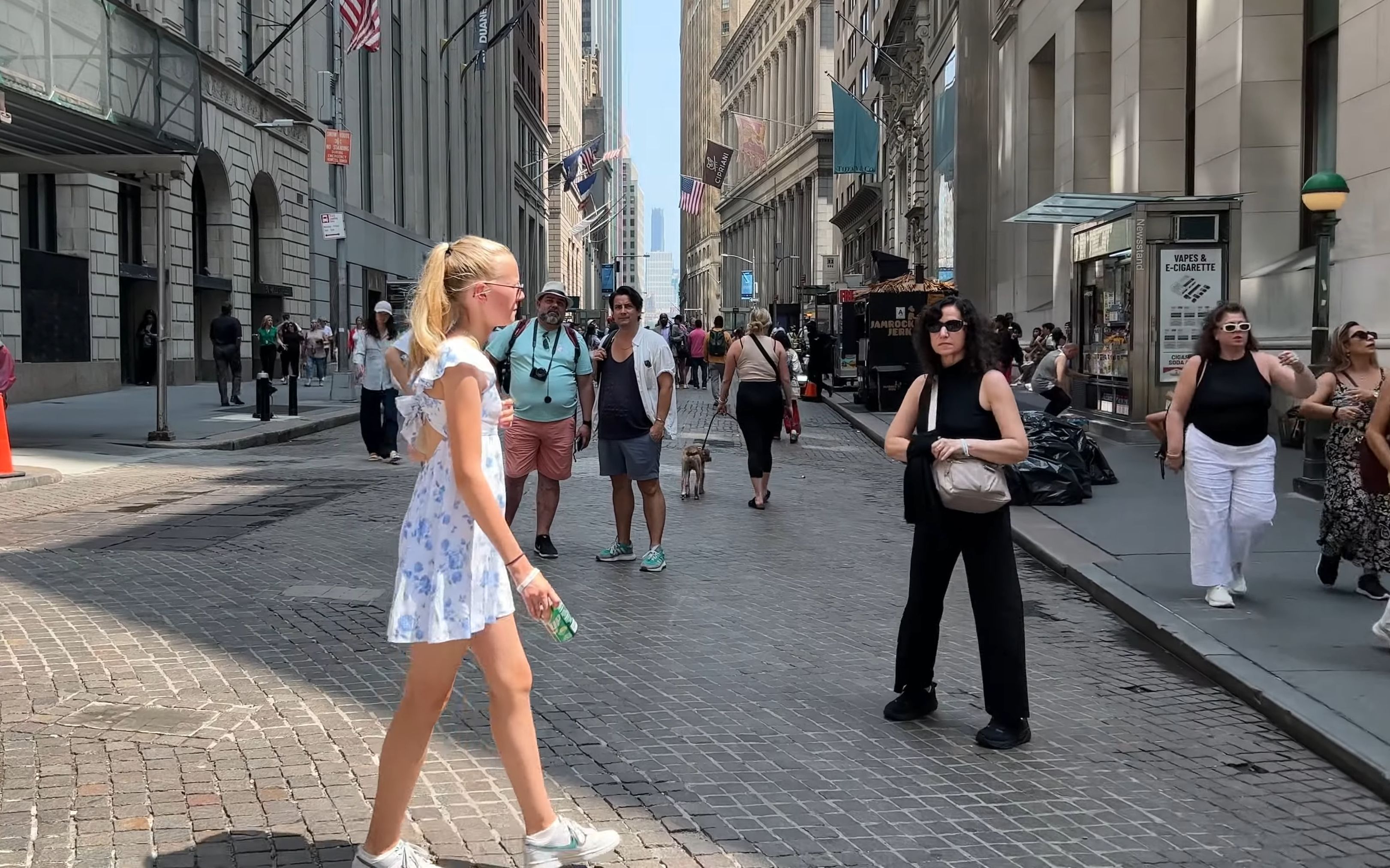 纽约市金融区华尔街街拍 - 曼哈顿下城金融区夏日漫步