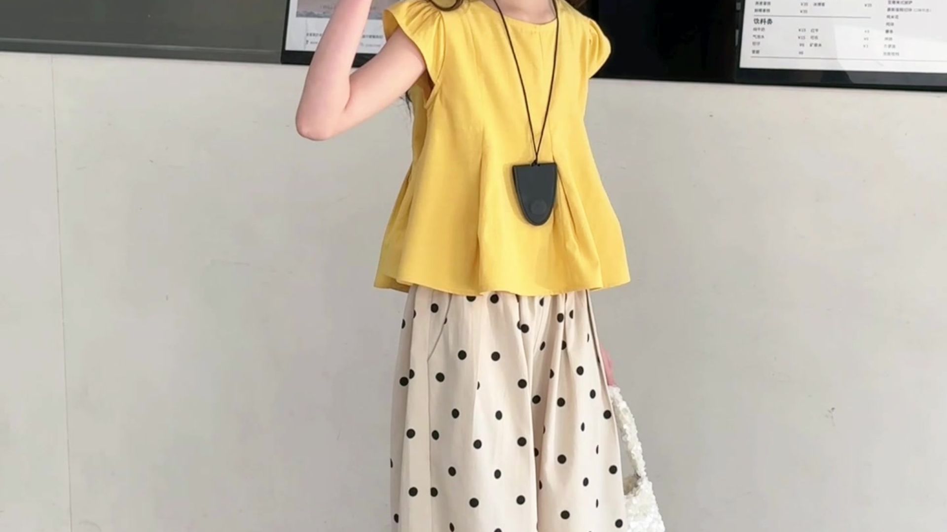 女童圆点阔腿裤无袖衫两件套夏季小女孩休闲套装