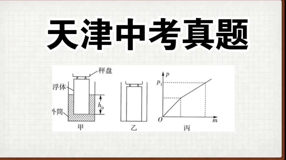 天津中考真题【2025】浮力水涨船高问题