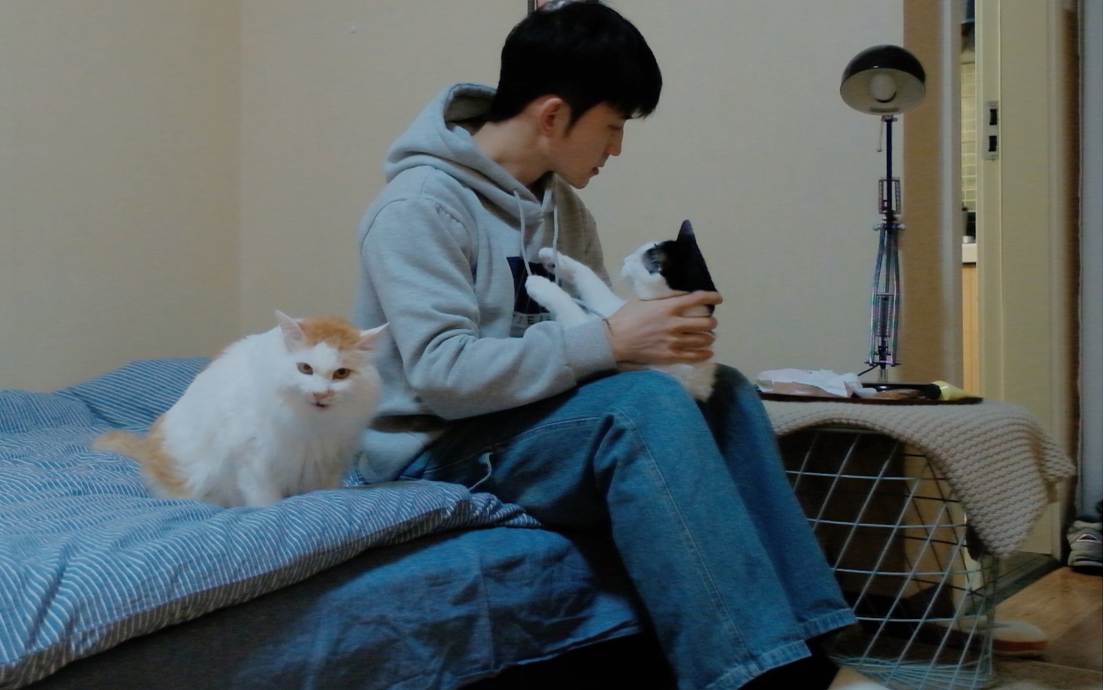 忙碌了一天的小梁，回家又忙碌了起来！