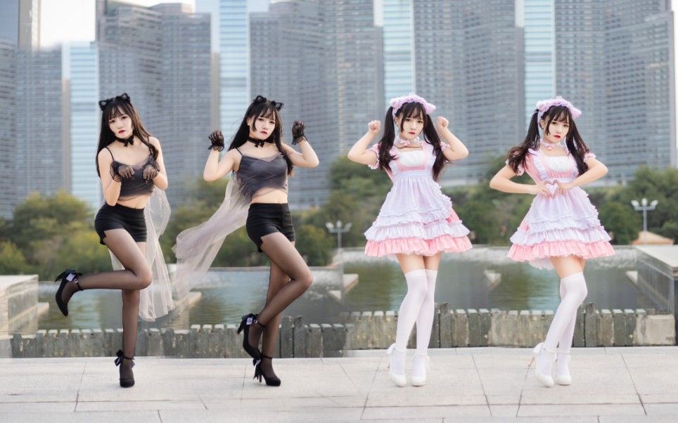 [Little Flower Tea] Like a cat ❗ black cat pink cat? Meow~ Is that the little wildcat you dropped? Dress up! Like a cat