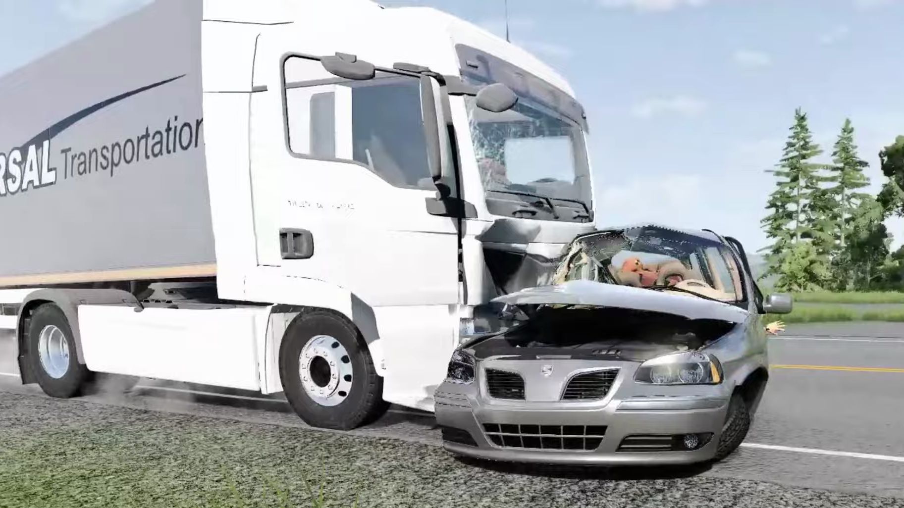 BeamNG模拟真实车祸碰撞交通事故