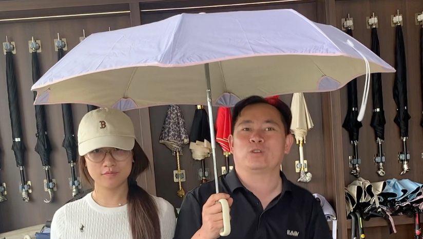 自动节节收彩胶环扣伞遮阳防晒