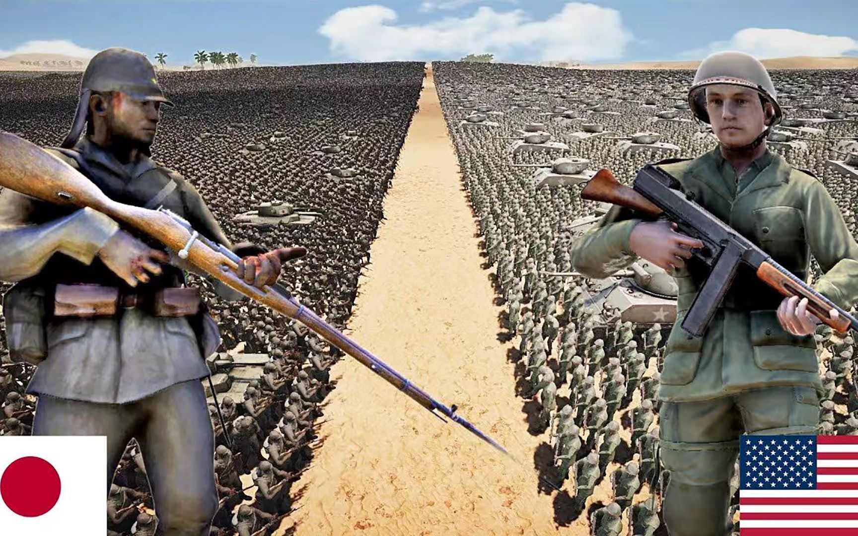 史诗战争模拟器：70万vs70万，日本鬼子对战美国大兵