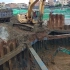 “钢板桩+钢支撑”基坑支护及开挖施工现场