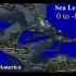 中美洲海平面下降（0至-8500m）