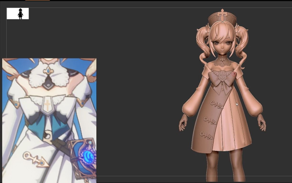 原神芭芭拉女神zbrush次世代人物建模冲鸭