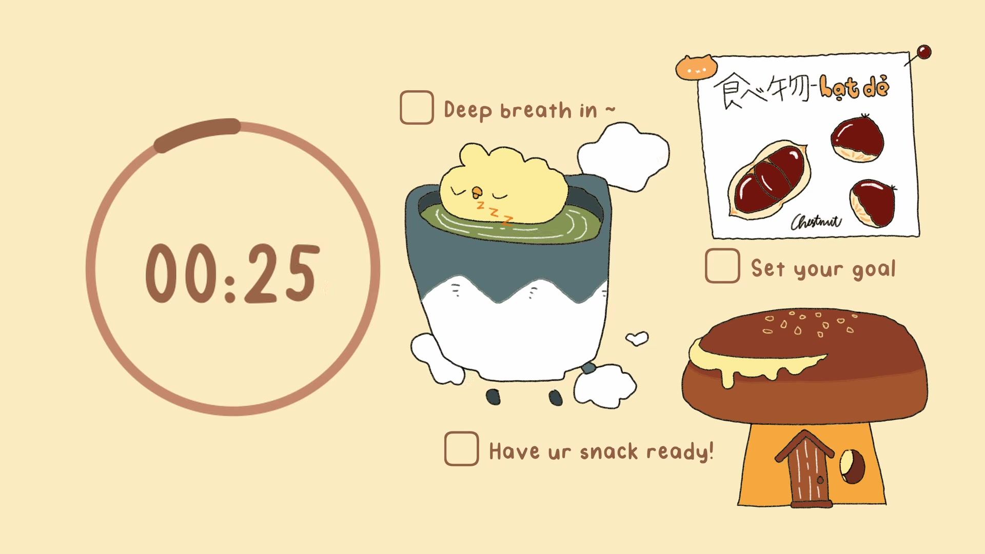 ADHD自习室｜秋日小兔番茄钟 🍂🐰 45⧸×3 | Study with me｜陪伴学习/沉浸专注/Playlist/可爱/爵士