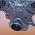 C4D   超燃发动机组装动画  V8  5.5