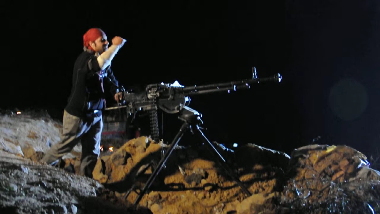 夜间拍摄 中国54-1式12.7毫米高射机枪射击