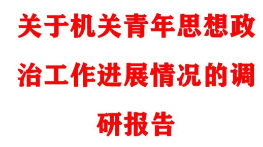 关于机关青年思想政治工作进展情况的调研报告