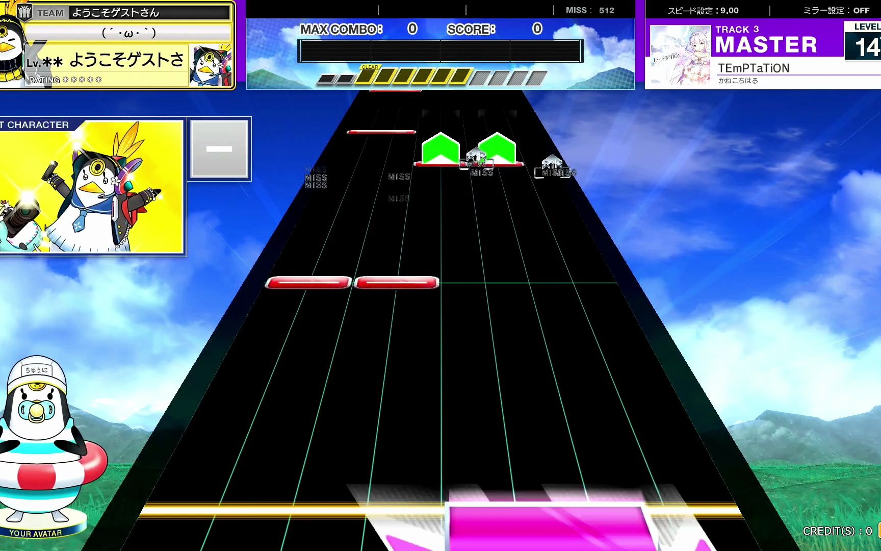 【CHUNITHM/中二节奏】谱面确认 TEmPTaTiON [MASTER 15] (流速9.0)