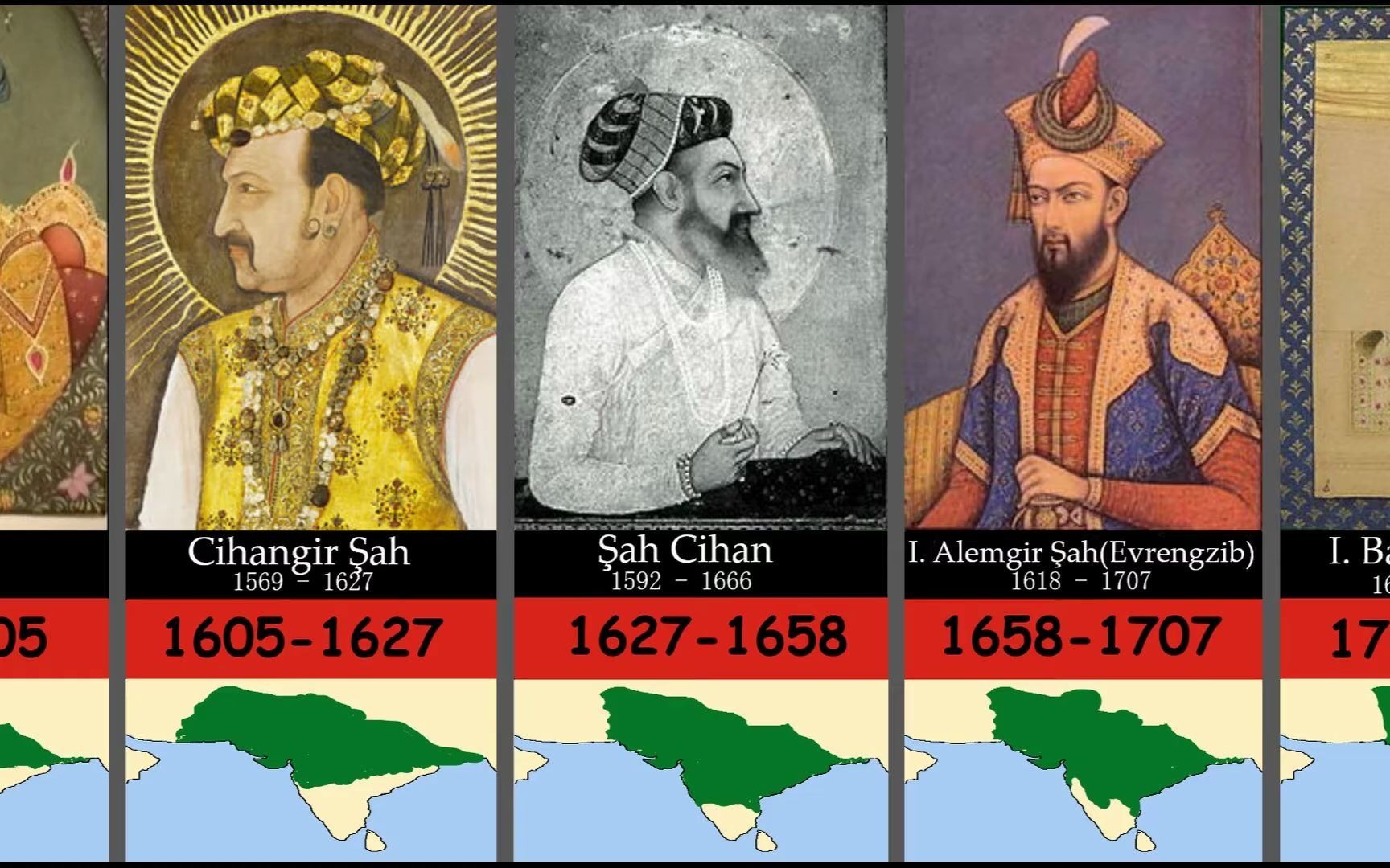 莫卧儿帝国历任皇帝的时间表(包含其疆域与统治者变化)