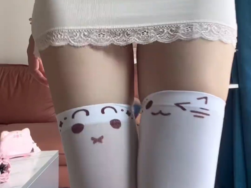 White socks with a hip-hugging skirt is awesome.