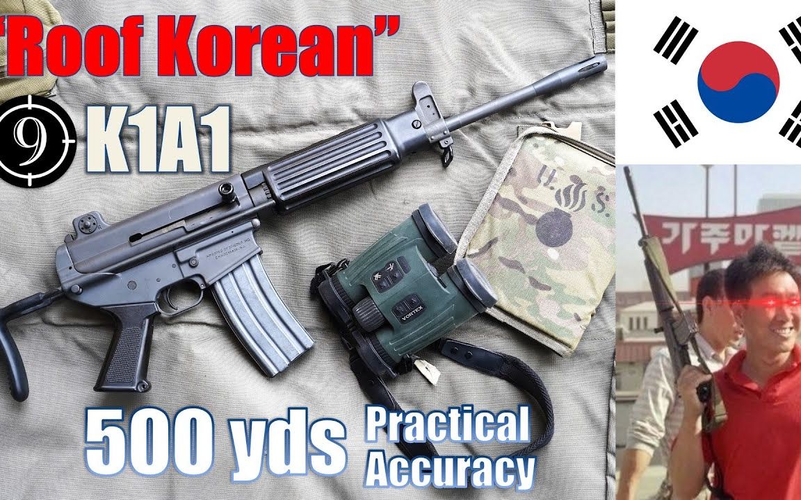 【中字】屋顶上的韩国人之爱枪-南韩K1A1实用精度测评（9-Hole Reviews/B站版）