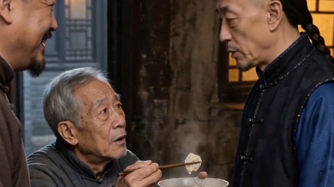落魄王爷：生病老仆被茶馆伙计赶出来，他用一把破茶匙煮出鸡汤馄饨【AI全民制作人】