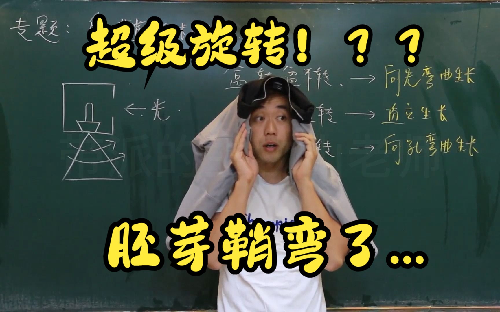 花盆和盒旋转过程中胚芽鞘的弯曲生长情况分析