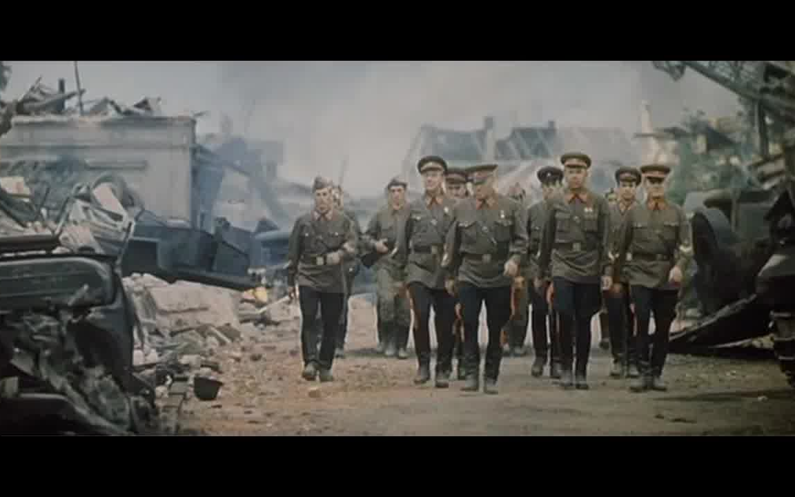 电影《莫斯科保卫战》片段-朱可夫指挥部队收复叶利尼亚,bgm为