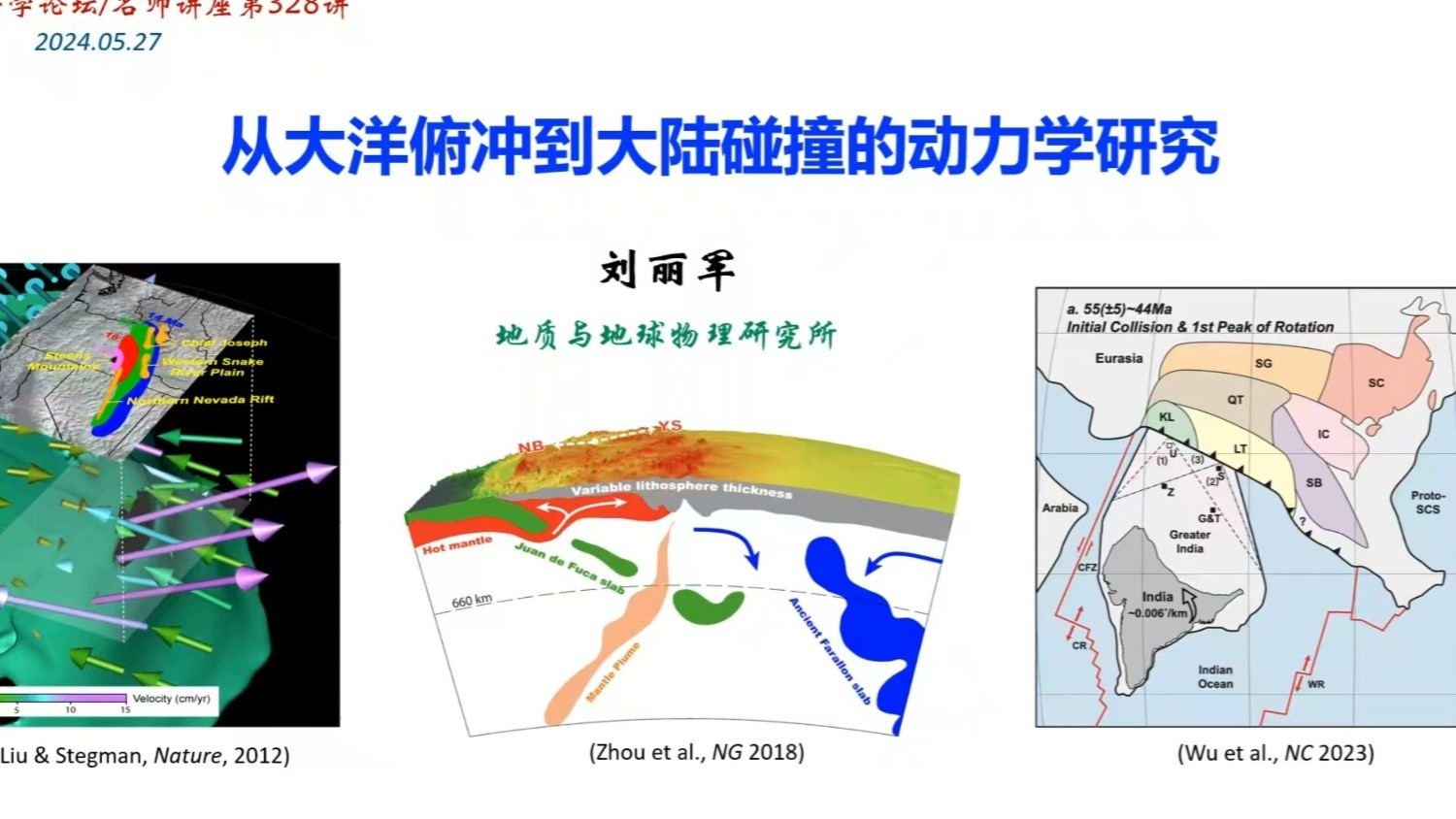 从大洋俯冲到大陆碰撞的动力学研究 | 数值模拟 | 学术报告 | 20240527 | 刘丽军
