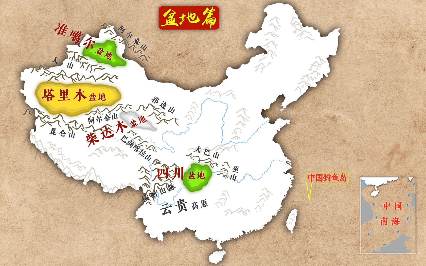 中国地形——盆地篇
