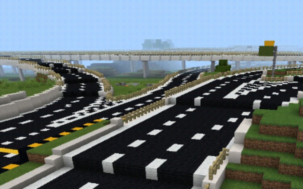 Minecraft 基岩版 多人建造高速三向互通 哔哩哔哩 つロ干杯 Bilibili