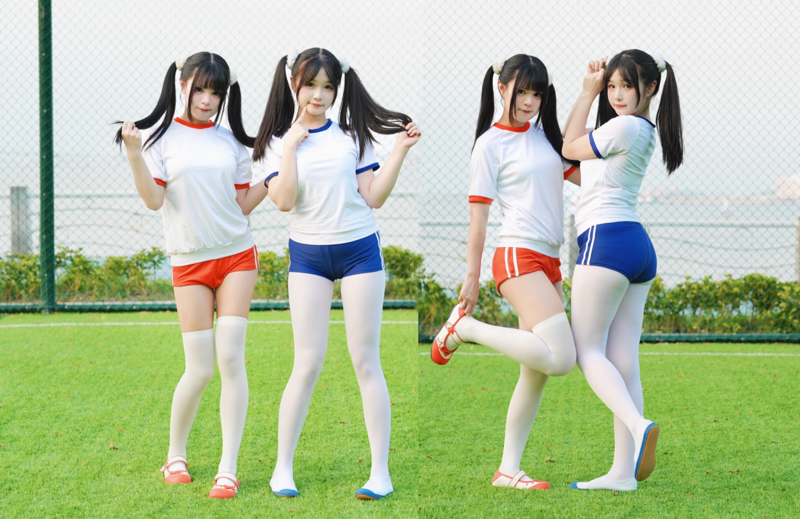 Pure white gym uniform sisters! What a Q-tastic otaku dance!