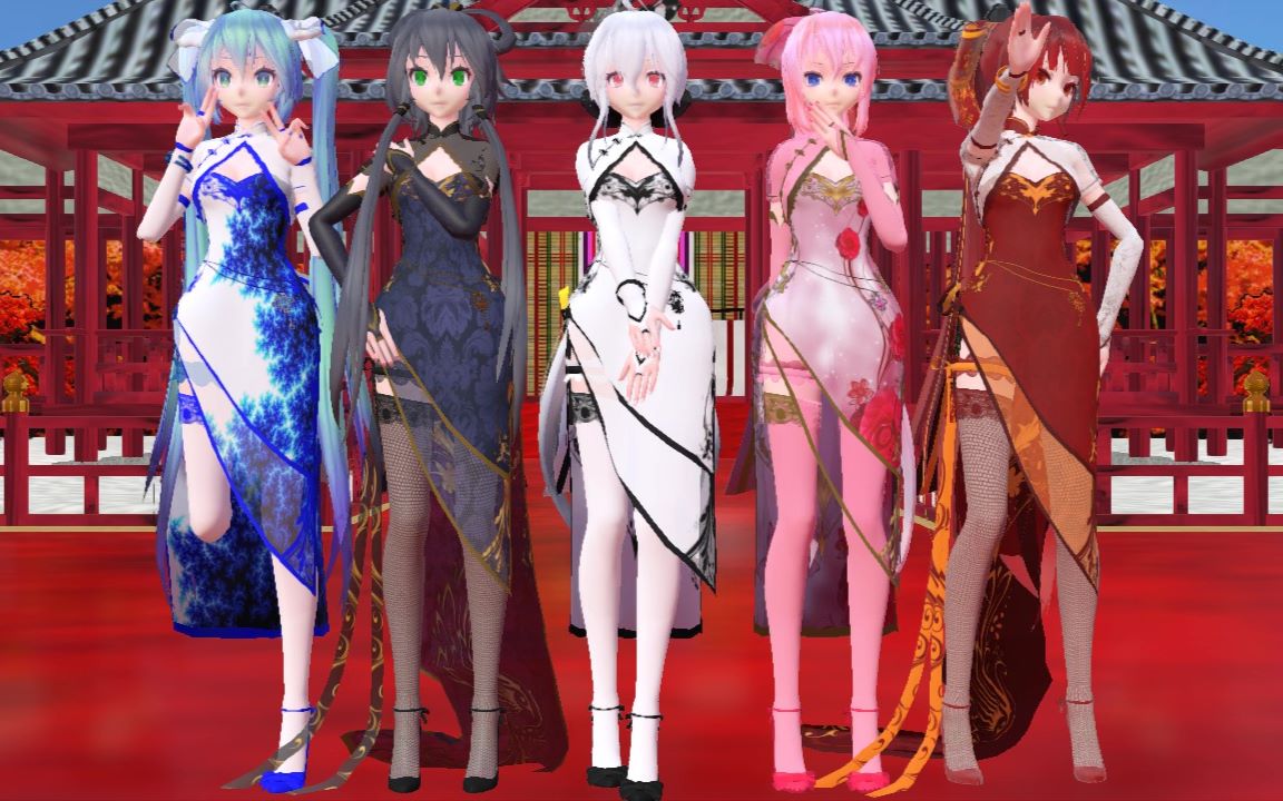 【mmd】带毒的金丝雀依旧美丽 11只金丝雀旗袍 桃源恋歌