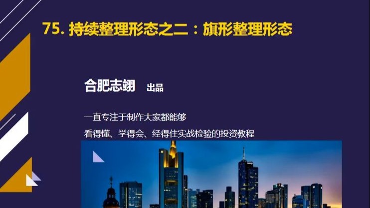 75、持续整理形态之二：旗形整理形态